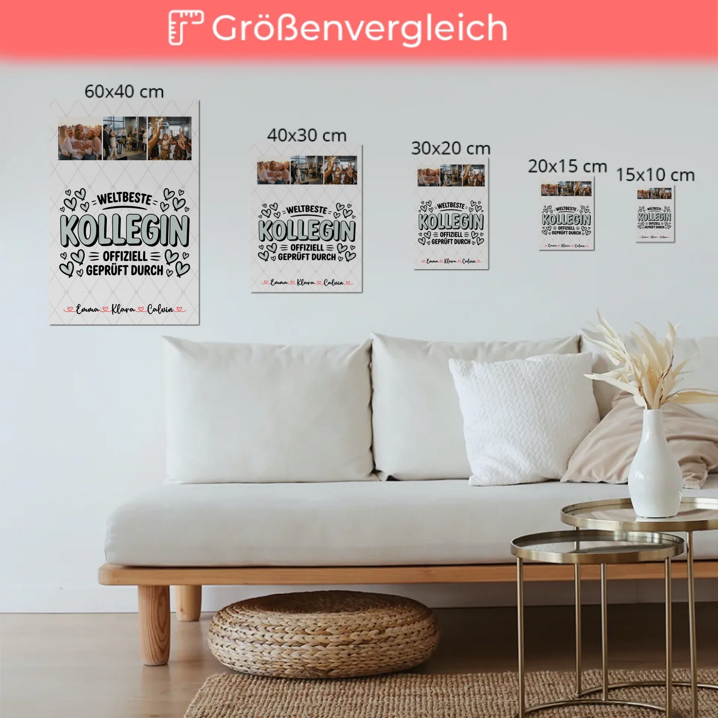 Magnetposter Fotoboard Fotocollage Kollegin Weltbeste Kollegin Offiziell Geprüft Durch