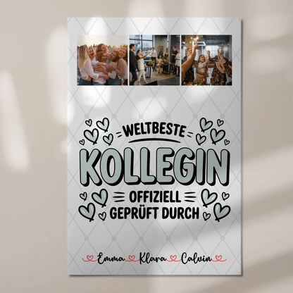 Magnetposter Fotoboard Fotocollage Kollegin Weltbeste Kollegin Offiziell Geprüft Durch