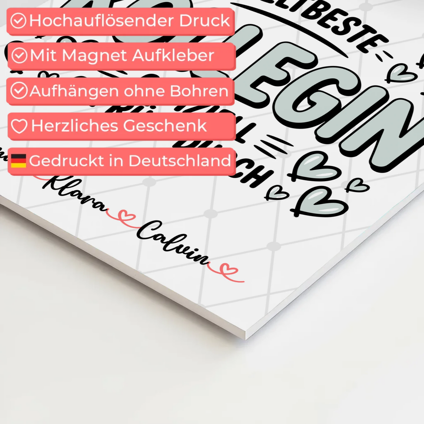 Magnetposter Fotoboard Fotocollage Kollegin Weltbeste Kollegin Offiziell Geprüft Durch