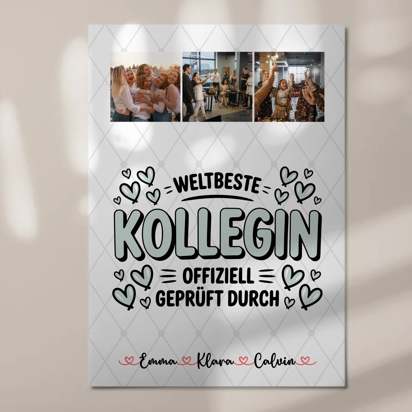 Magnetposter Fotoboard Fotocollage Kollegin Weltbeste Kollegin Offiziell Geprüft Durch