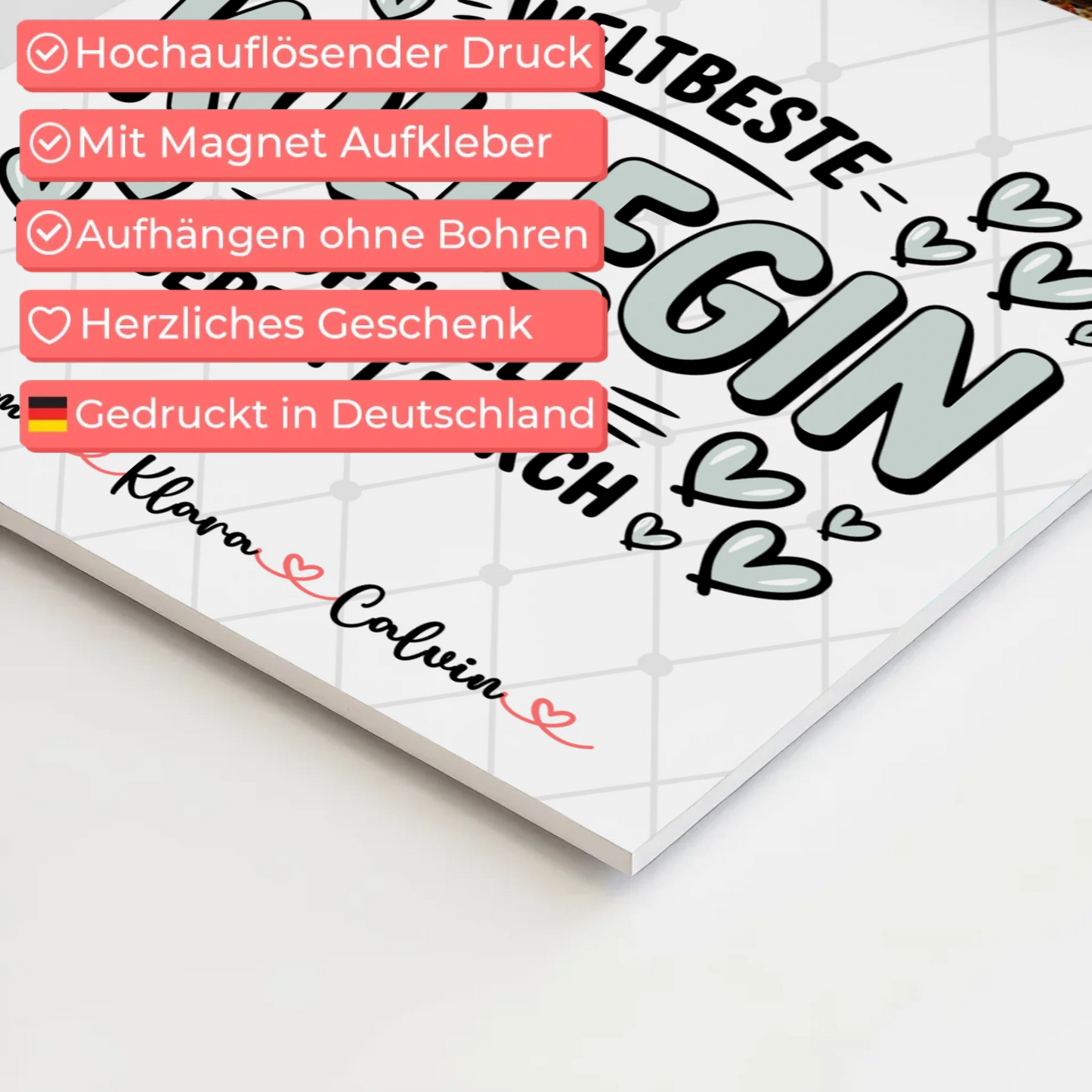 Magnetposter Fotoboard Fotocollage Kollegin Weltbeste Kollegin Offiziell Geprüft Durch