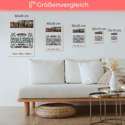 Magnetposter Fotoboard Fotocollage Kollegin Weltbeste Kollegin Offiziell Geprüft Durch