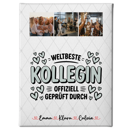 Fotocollage Großes Bild Aus Vielen Kleinen für Kollegin Weltbeste Kollegin Offiziell Geprüft 1