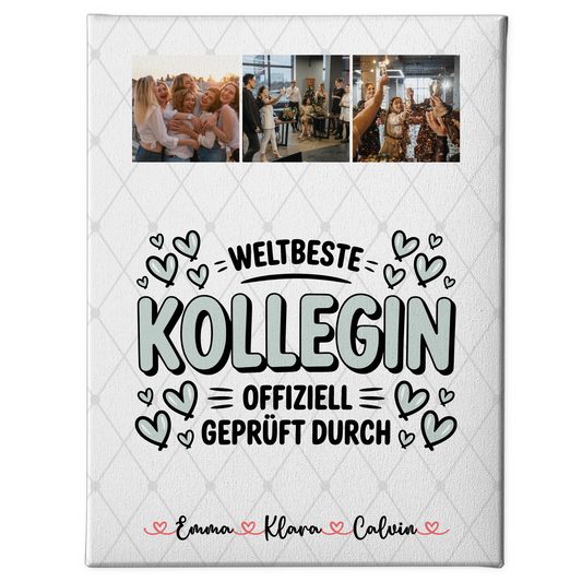 Fotocollage Großes Bild Aus Vielen Kleinen für Kollegin Weltbeste Kollegin Offiziell Geprüft 1