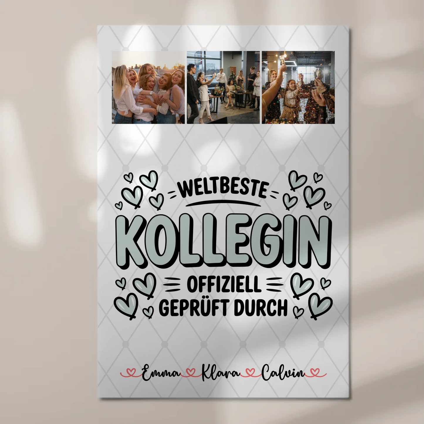 Magnetposter Fotoboard Fotocollage Kollegin Weltbeste Kollegin Offiziell Geprüft Durch