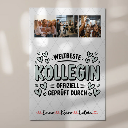 Magnetposter Fotoboard Fotocollage Kollegin Weltbeste Kollegin Offiziell Geprüft Durch