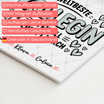 Magnetposter Fotoboard Fotocollage Kollegin Weltbeste Kollegin Offiziell Geprüft Durch