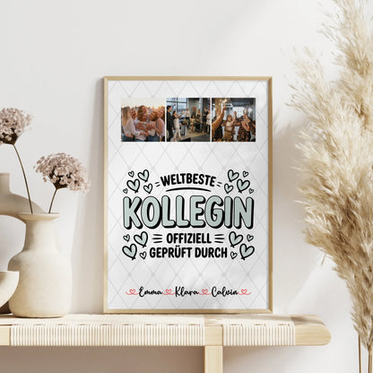 Abschied Kollegin Poster Fotocollage Kollegin Weltbeste Kollegin Offiziell Geprüft Durch
