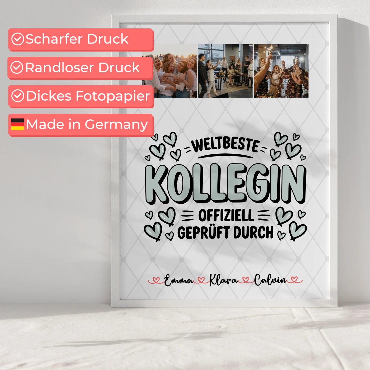Abschied Kollegin Poster Fotocollage Kollegin Weltbeste Kollegin Offiziell Geprüft Durch