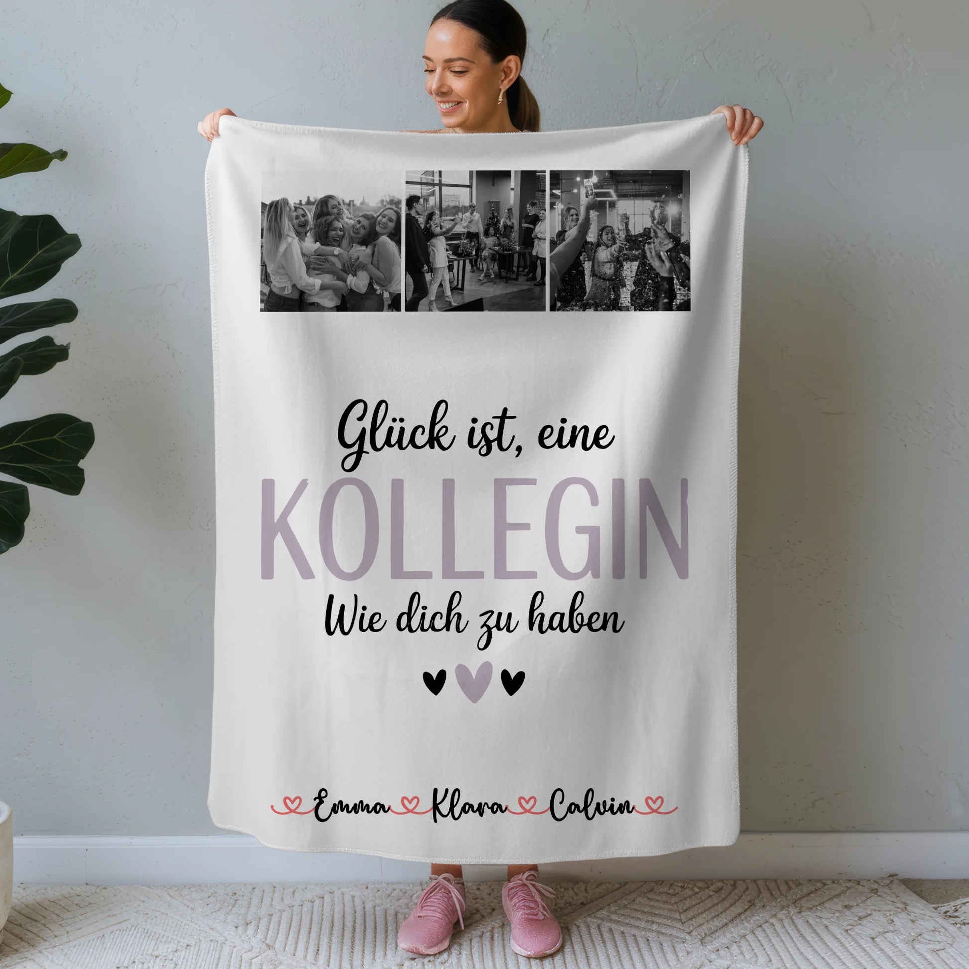 Kuscheldecke Mit Namen Und Motiv Fotocollage für Kollegin Glück Ist eine Kollegin Wie Dich Zu Haben 1