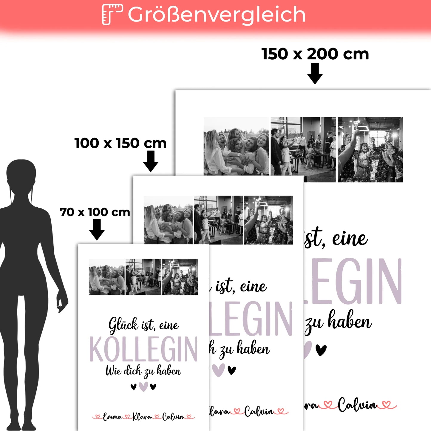 Kuscheldecke Mit Namen Und Motiv Fotocollage für Kollegin Glück Ist eine Kollegin Wie Dich Zu Haben 5
