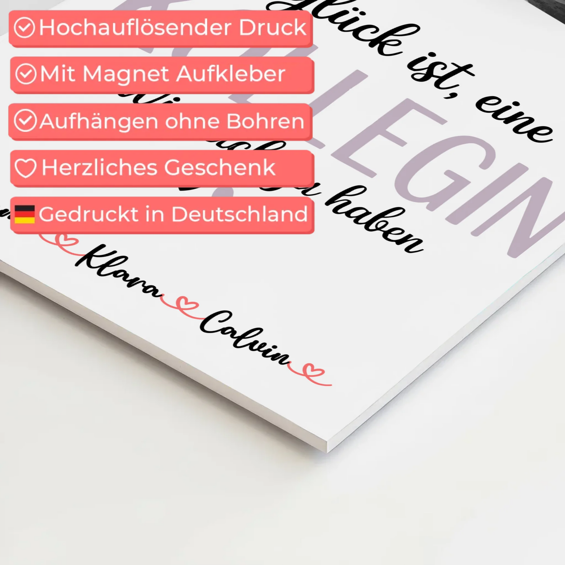 Fotoboard Magnet Poster Fotocollage für Kollegin Glück Ist eine Kollegin Wie Dich Zu Haben 4