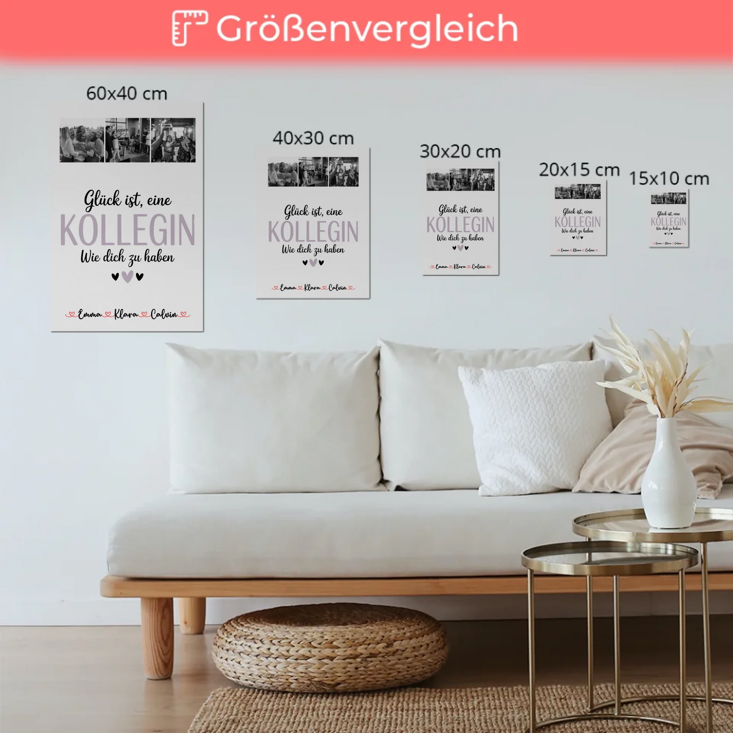 Fotoboard Magnet Poster Fotocollage für Kollegin Glück Ist eine Kollegin Wie Dich Zu Haben