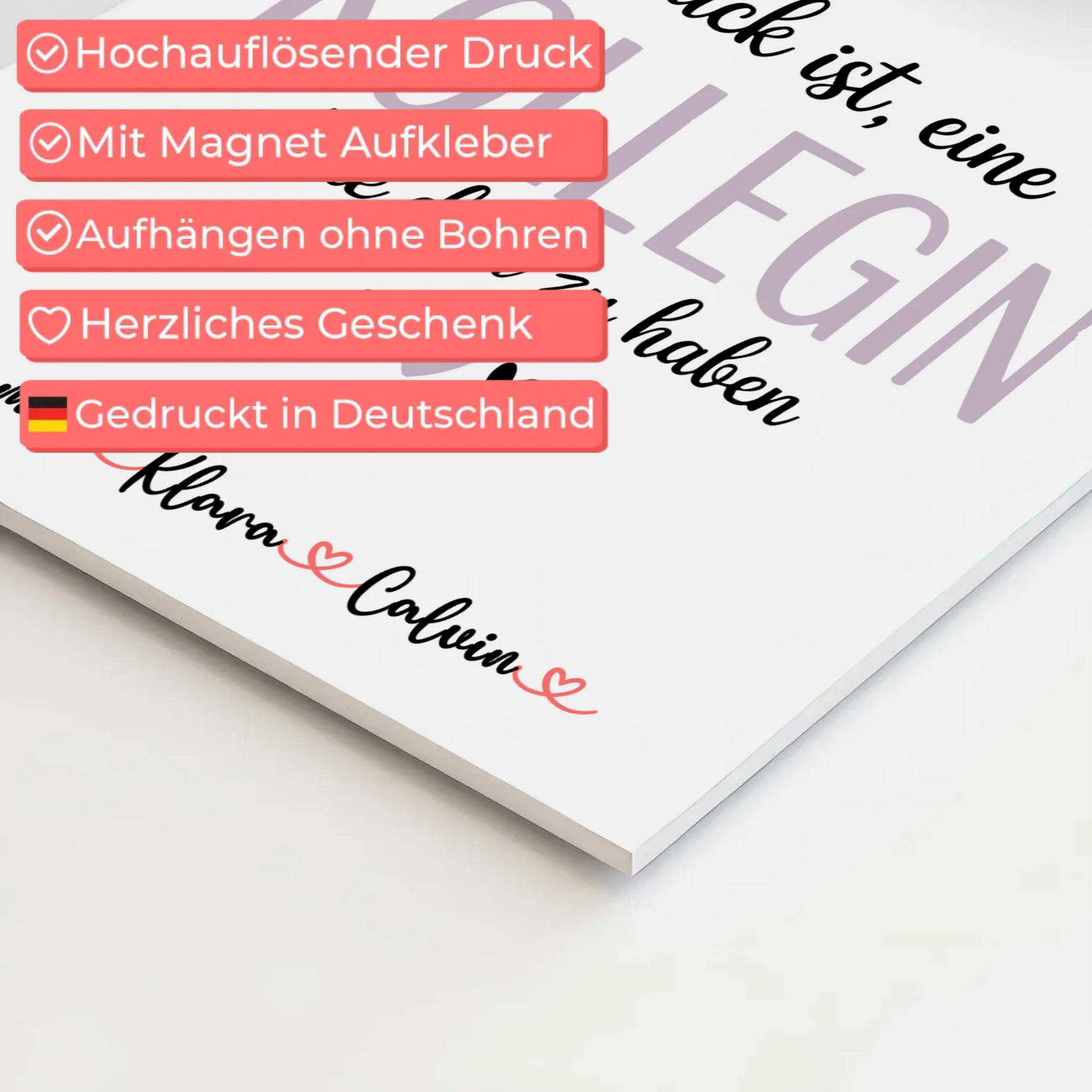 Fotoboard Magnet Poster Fotocollage für Kollegin Glück Ist eine Kollegin Wie Dich Zu Haben 10