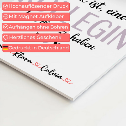 Fotoboard Magnet Poster Fotocollage für Kollegin Glück Ist eine Kollegin Wie Dich Zu Haben