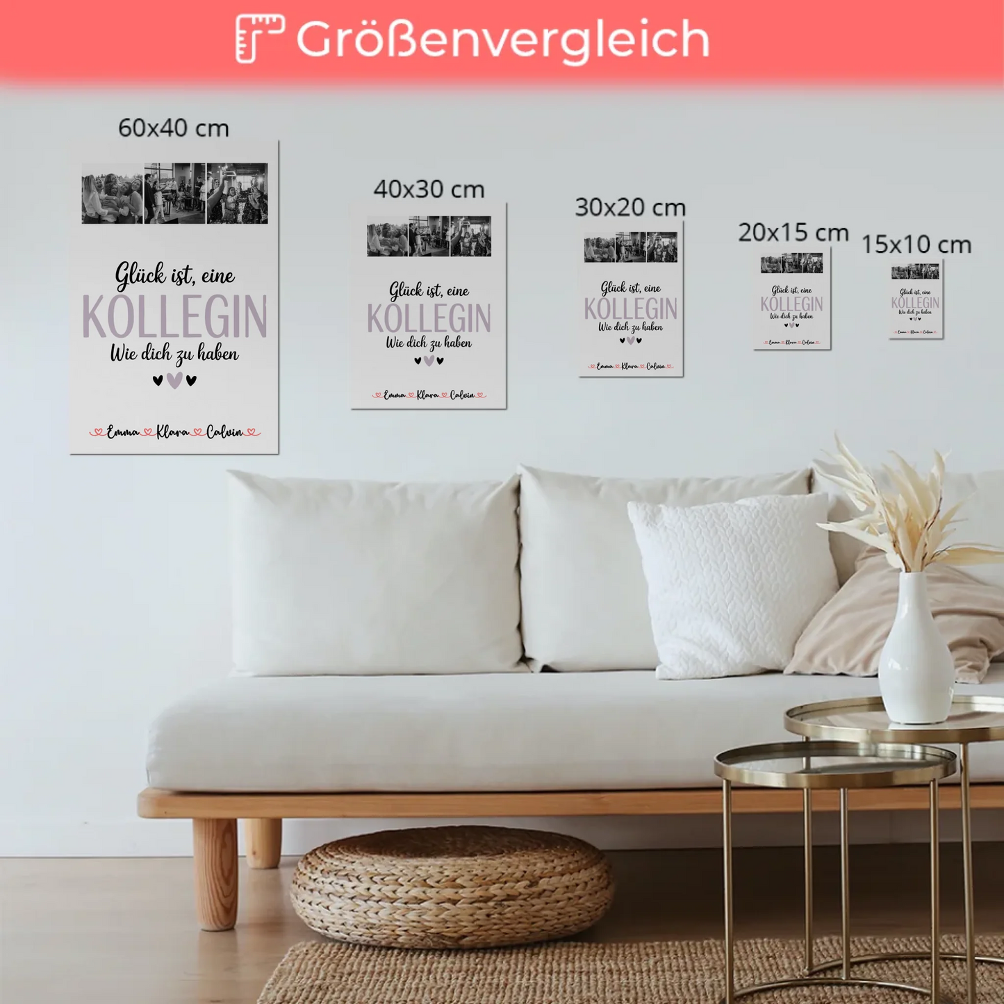 Fotoboard Magnet Poster Fotocollage für Kollegin Glück Ist eine Kollegin Wie Dich Zu Haben