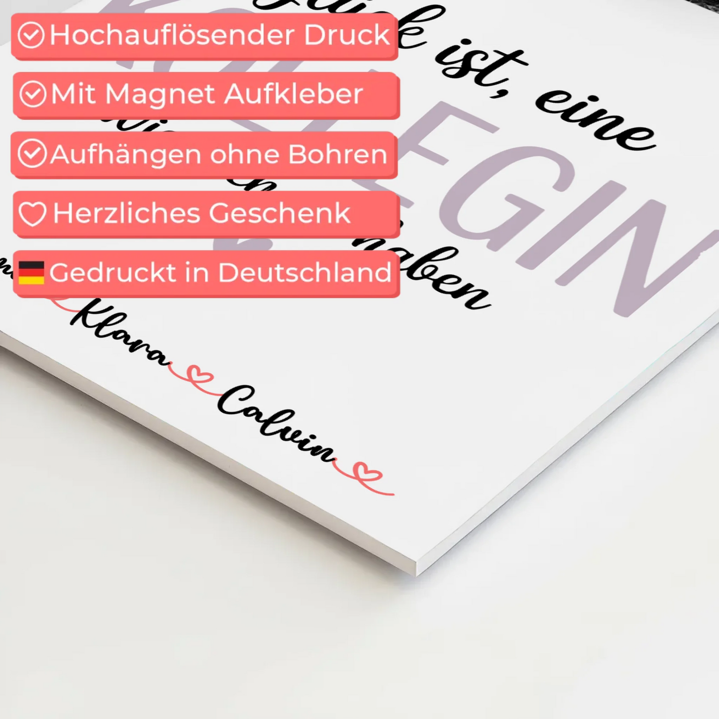 Fotoboard Magnet Poster Fotocollage für Kollegin Glück Ist eine Kollegin Wie Dich Zu Haben