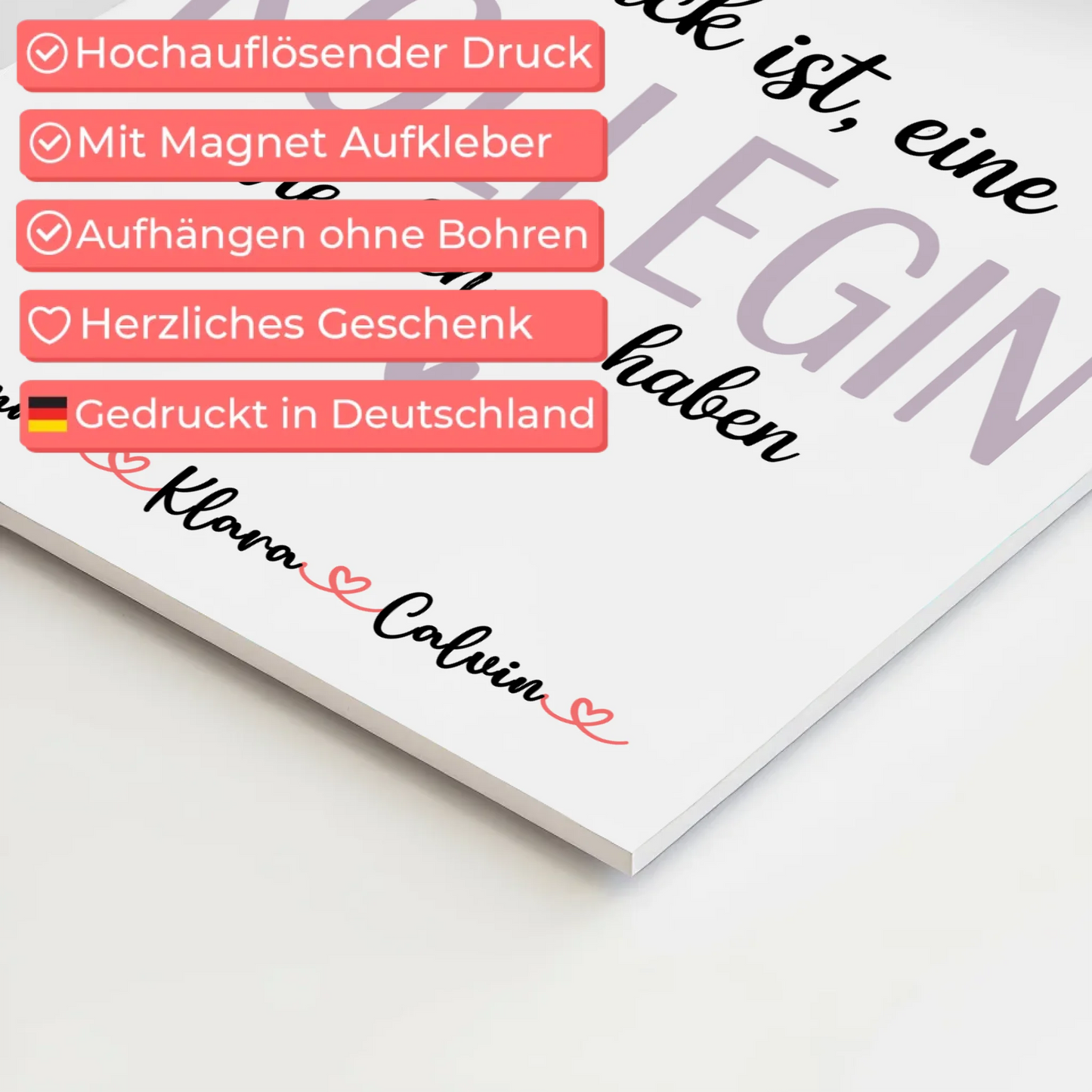 Fotoboard Magnet Poster Fotocollage für Kollegin Glück Ist eine Kollegin Wie Dich Zu Haben