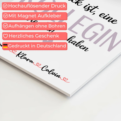 Fotoboard Magnet Poster Fotocollage für Kollegin Glück Ist eine Kollegin Wie Dich Zu Haben