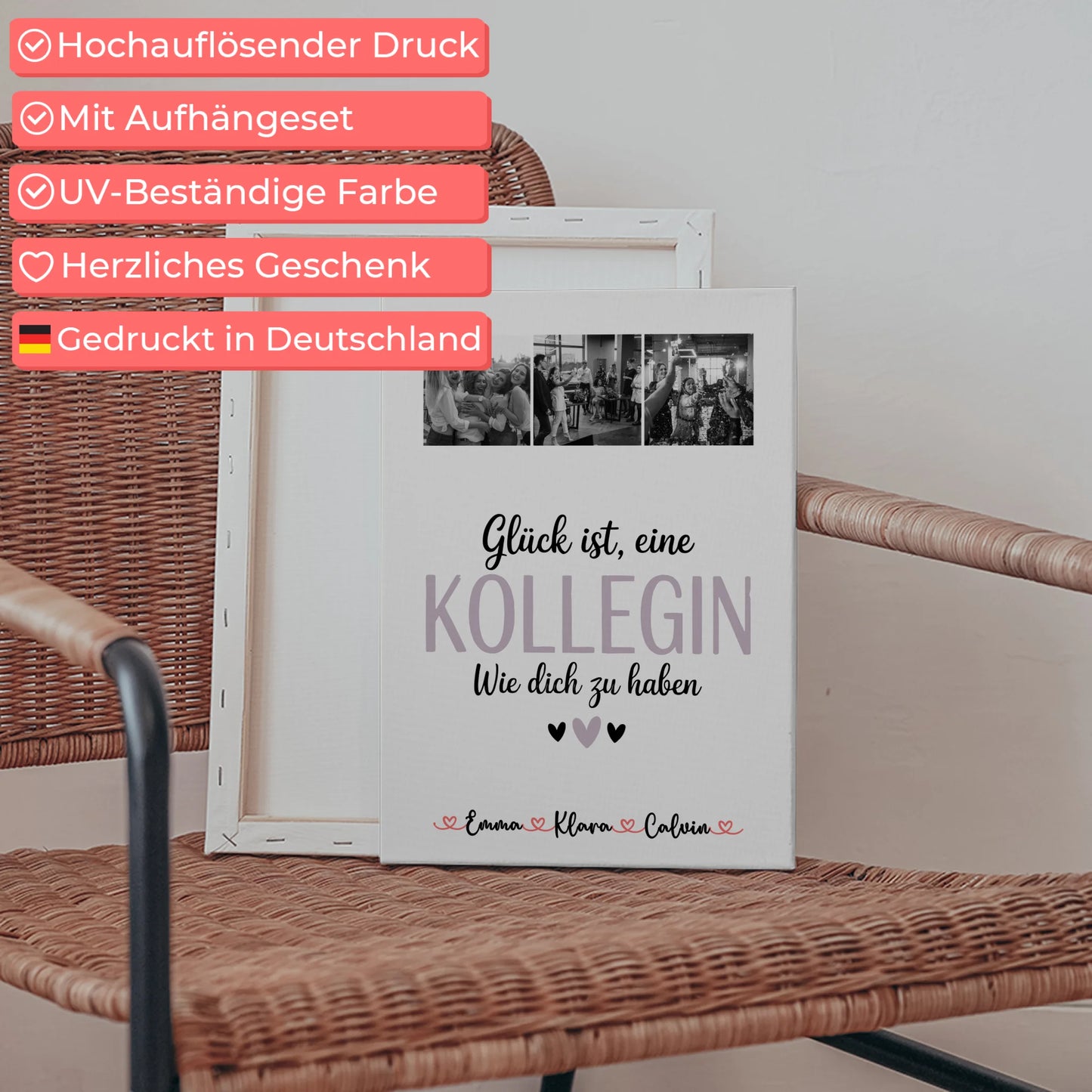 Leinwand Personalisiert Fotocollage für Kollegin Glück Ist eine Kollegin Wie Dich Zu Haben 5