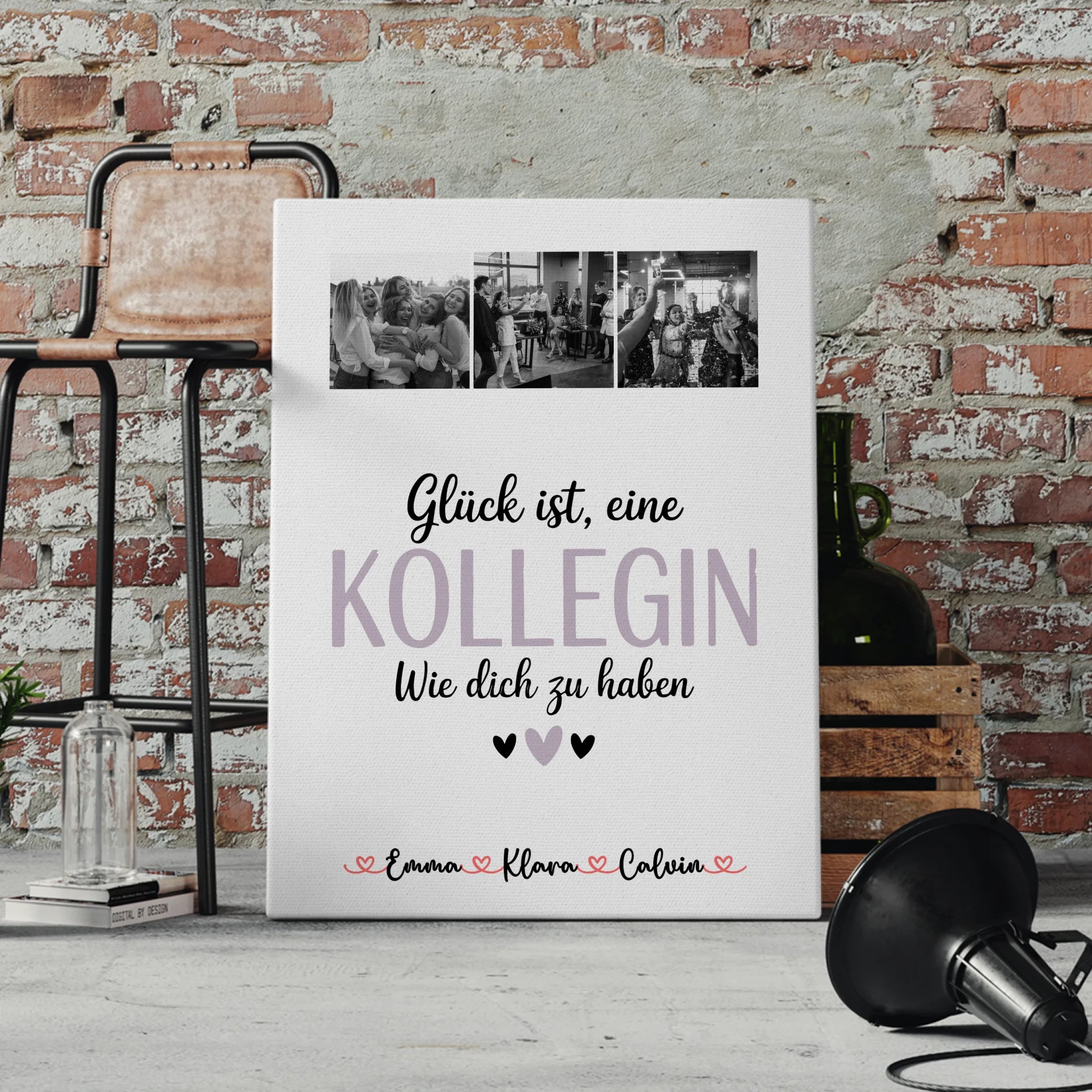 Leinwand Personalisiert Fotocollage für Kollegin Glück Ist eine Kollegin Wie Dich Zu Haben 4