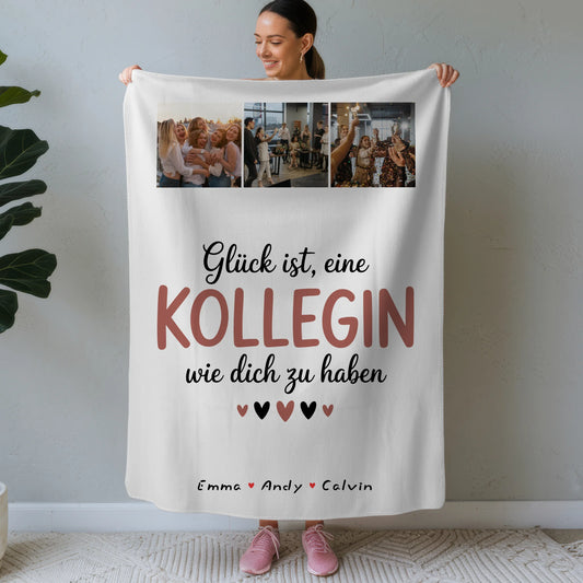 Kuscheldecke Mit Namen Kollegin Fotocollage Glück Ist eine Kollegin Wie Dich Zu Haben 1