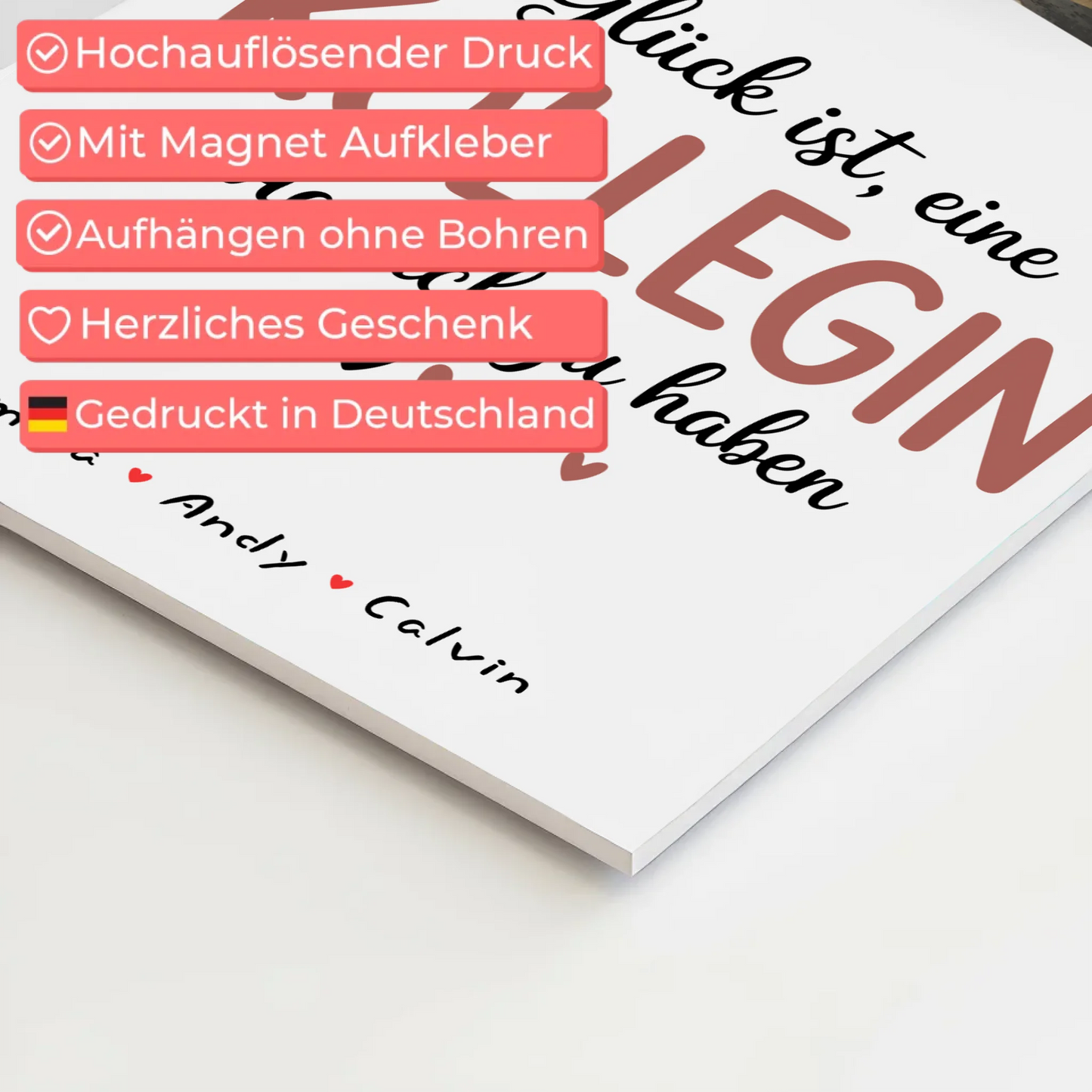 Personalisierte Fotoboard Magnet Wandbild Kollegin Fotocollage Glück Ist eine Kollegin Wie Dich Zu Haben 4