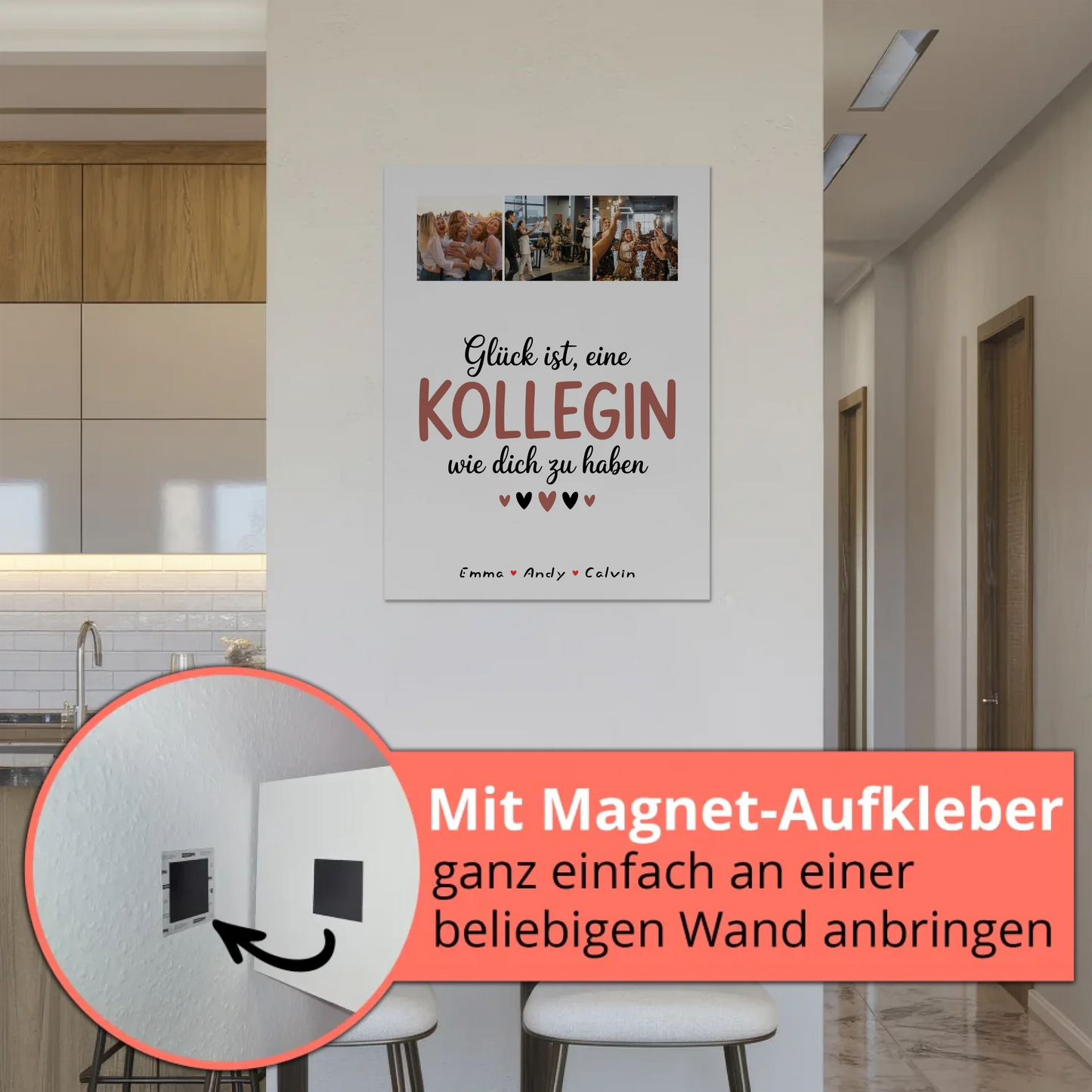 Personalisierte Fotoboard Magnet Wandbild Kollegin Fotocollage Glück Ist eine Kollegin Wie Dich Zu Haben