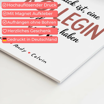 Personalisierte Fotoboard Magnet Wandbild Kollegin Fotocollage Glück Ist eine Kollegin Wie Dich Zu Haben 10