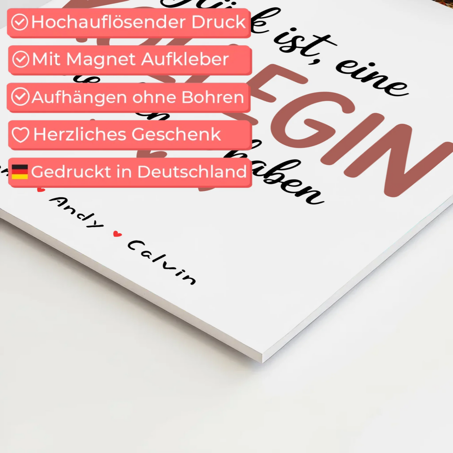 Personalisierte Fotoboard Magnet Wandbild Kollegin Fotocollage Glück Ist eine Kollegin Wie Dich Zu Haben