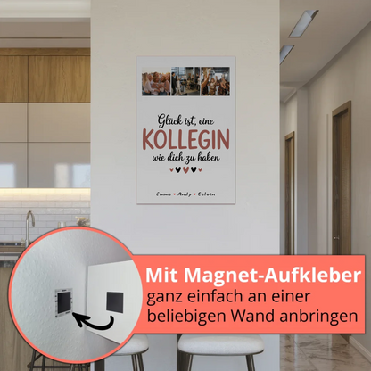 Personalisierte Fotoboard Magnet Wandbild Kollegin Fotocollage Glück Ist eine Kollegin Wie Dich Zu Haben