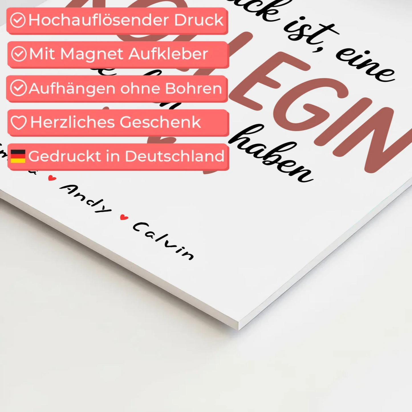 Personalisierte Fotoboard Magnet Wandbild Kollegin Fotocollage Glück Ist eine Kollegin Wie Dich Zu Haben