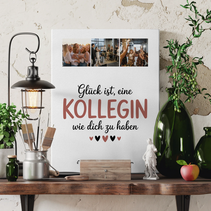Personalisierte Leinwand mit Kollegin Fotocollage Glück Ist eine Kollegin Wie Dich Haben 3