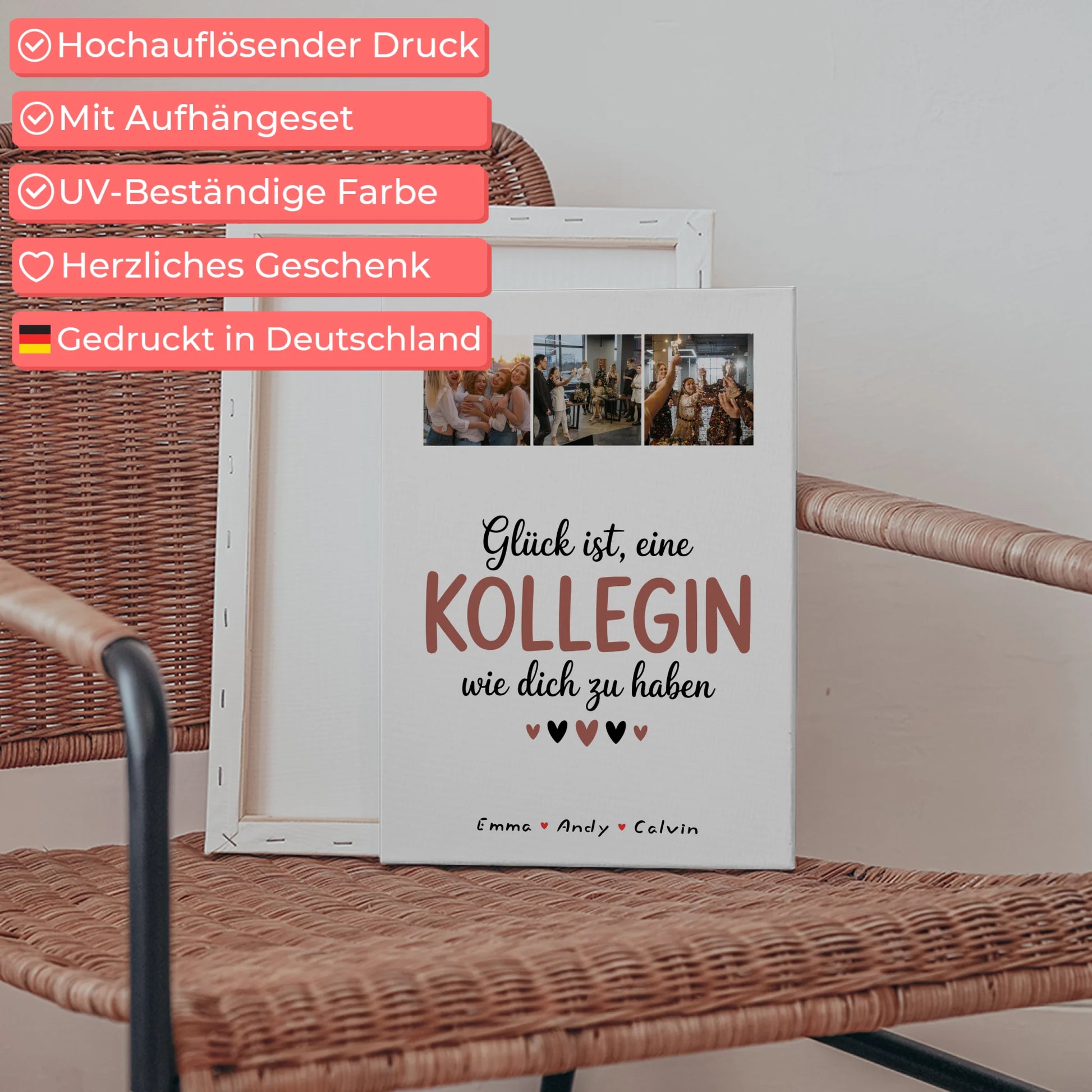 Personalisierte Leinwand mit Kollegin Fotocollage Glück Ist eine Kollegin Wie Dich Haben 5