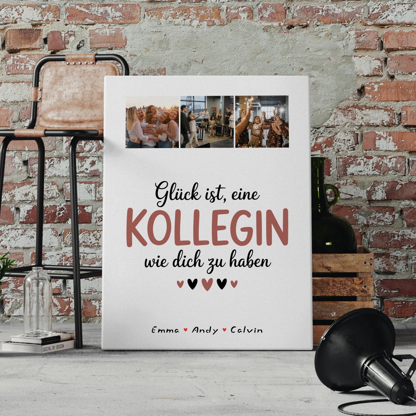 Personalisierte Leinwand mit Kollegin Fotocollage Glück Ist eine Kollegin Wie Dich Haben 4
