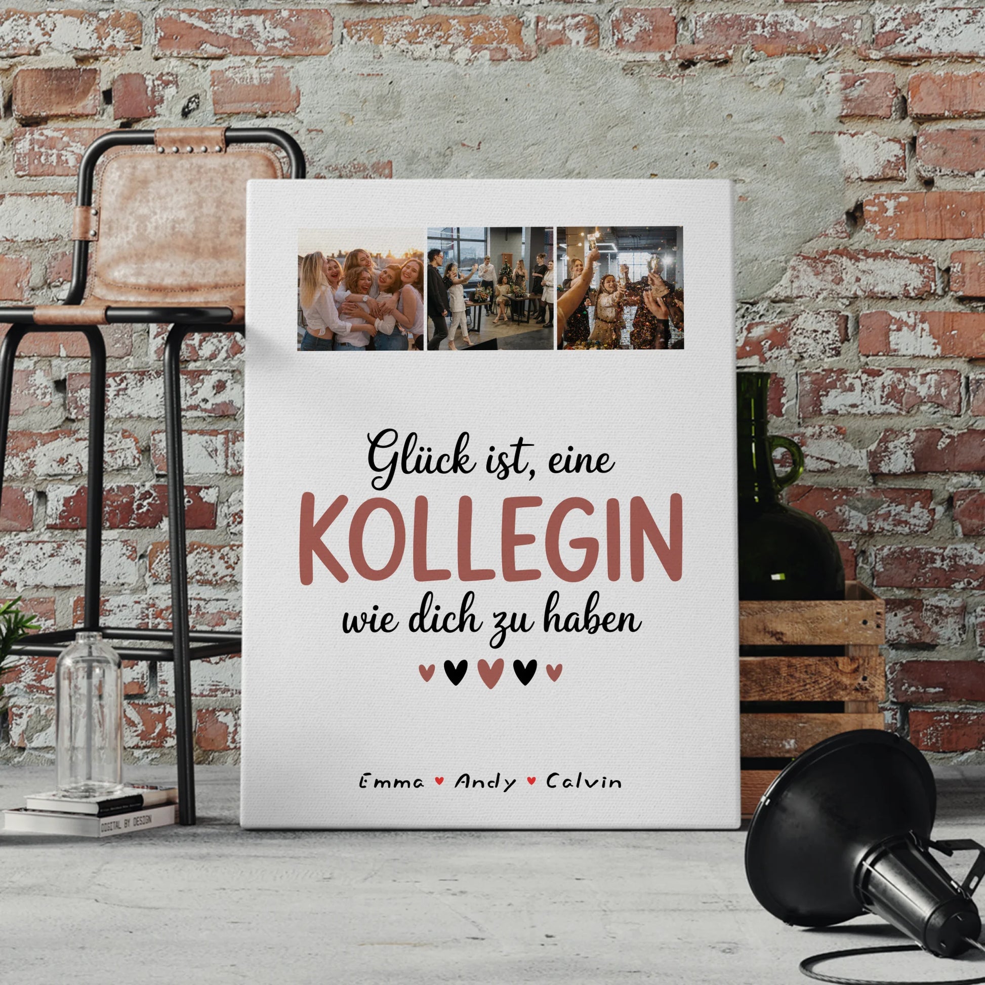 Personalisierte Leinwand mit Kollegin Fotocollage Glück Ist eine Kollegin Wie Dich Haben 4