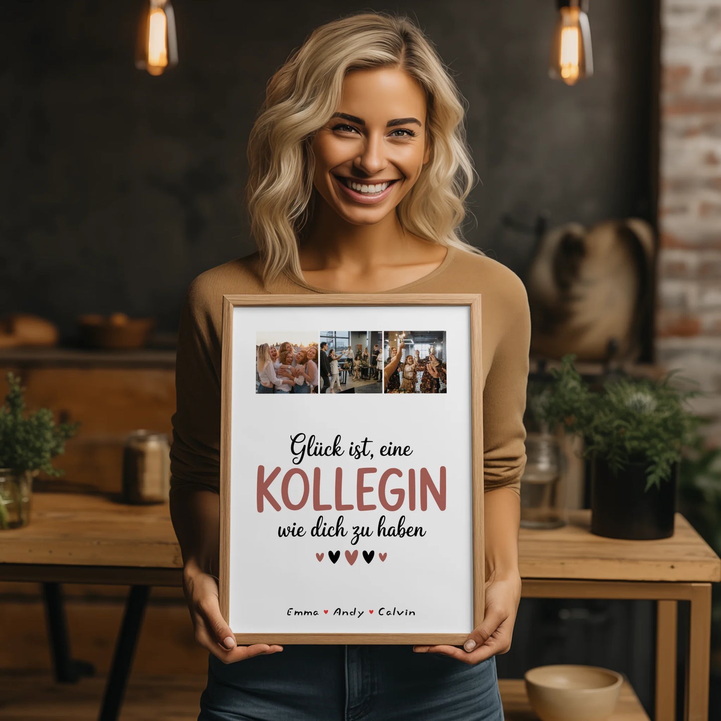 Personalisierte Kollegin Poster Abschied mit Fotocollage Glück Ist eine Kollegin Wie Dich Zu Haben