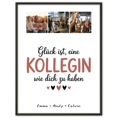 Personalisierte Kollegin Poster Abschied mit Fotocollage Glück Ist eine Kollegin Wie Dich Zu Haben