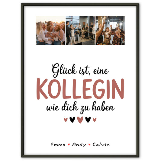 Personalisierte Kollegin Poster Abschied mit Fotocollage Glück Ist eine Kollegin Wie Dich Zu Haben