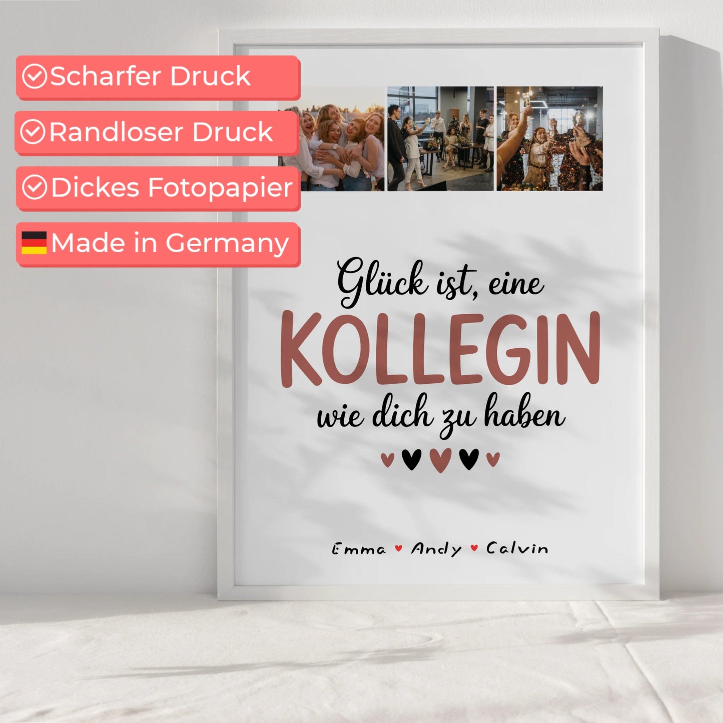 Personalisierte Kollegin Poster Abschied mit Fotocollage Glück Ist eine Kollegin Wie Dich Zu Haben