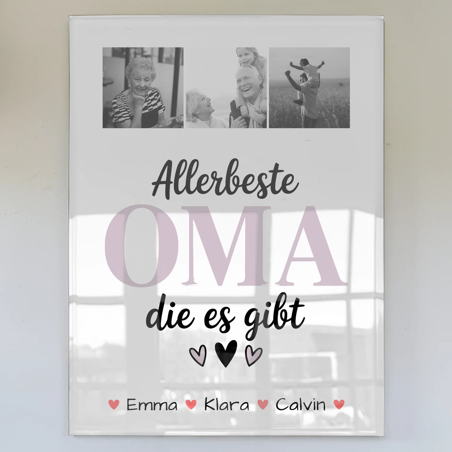Oma Plakat Acrylglas Bild Geschenk Fotocollage Oma Allerbeste Oma Die Es Gibt personalisiert 1