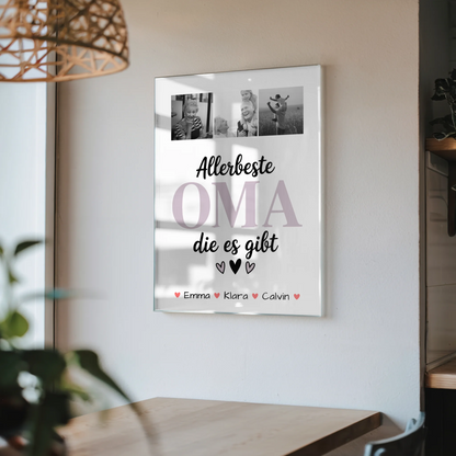 Oma Plakat Acrylglas Bild Geschenk Fotocollage Oma Allerbeste Oma Die Es Gibt personalisiert 4