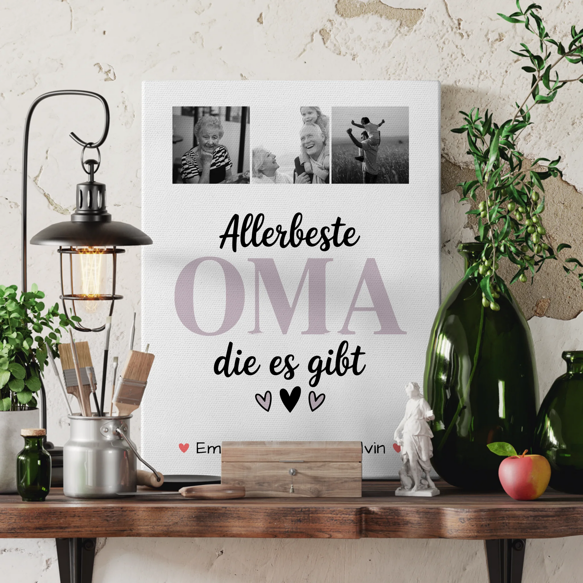 Personalisiertes Wandbild Oma Geschenk Fotocollage Oma Allerbeste Oma Die Es Gibt 3
