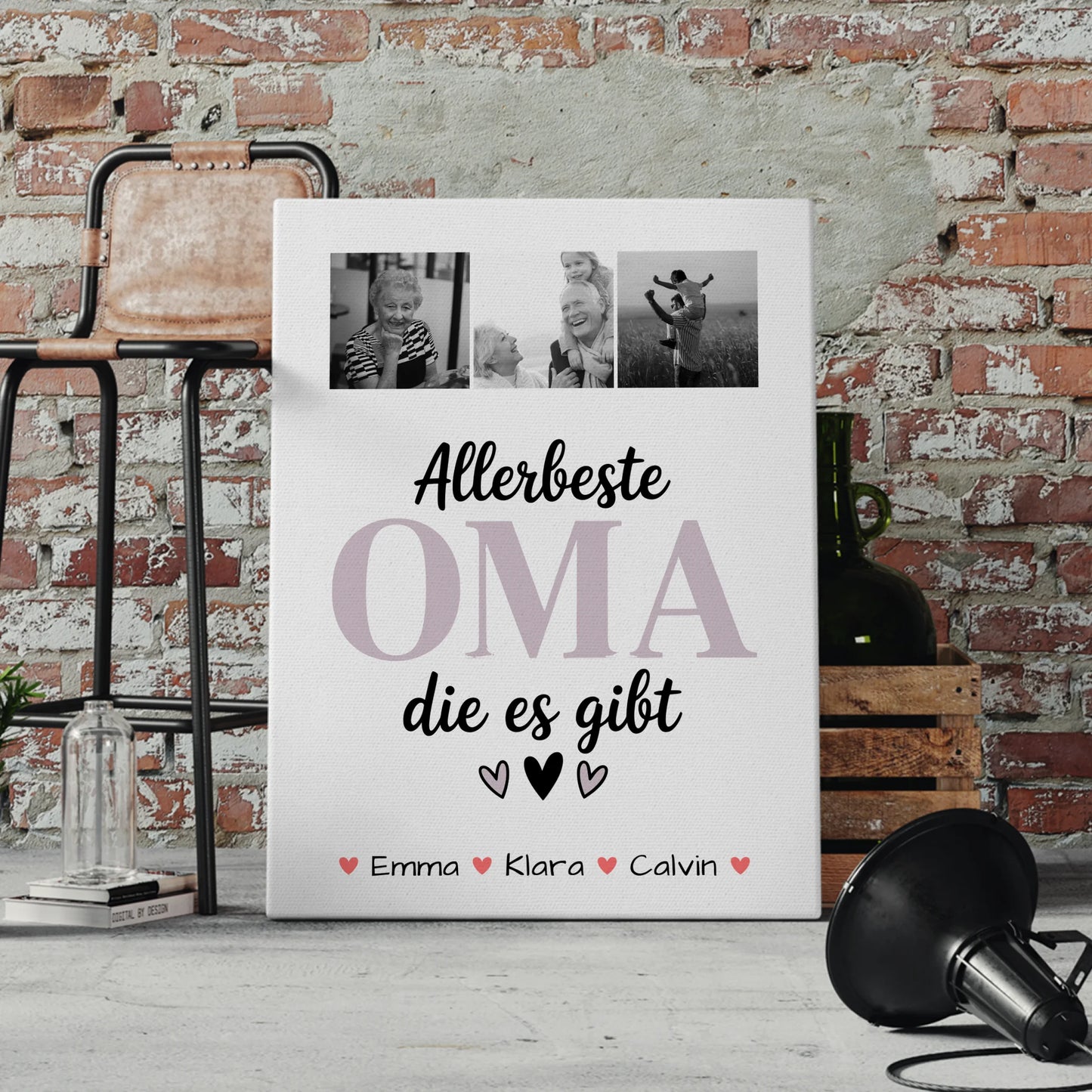 Personalisiertes Wandbild Oma Geschenk Fotocollage Oma Allerbeste Oma Die Es Gibt 4