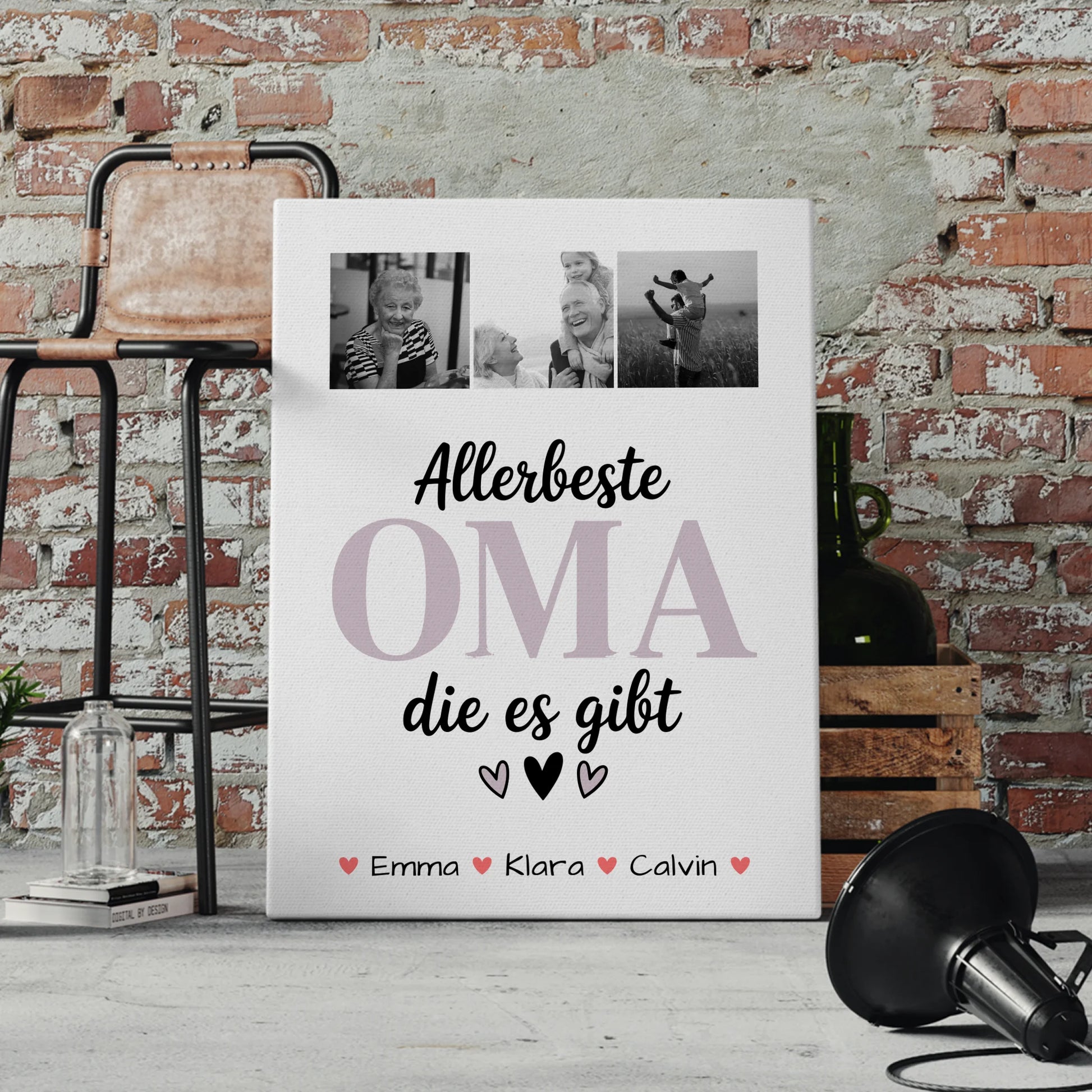 Personalisiertes Wandbild Oma Geschenk Fotocollage Oma Allerbeste Oma Die Es Gibt 4