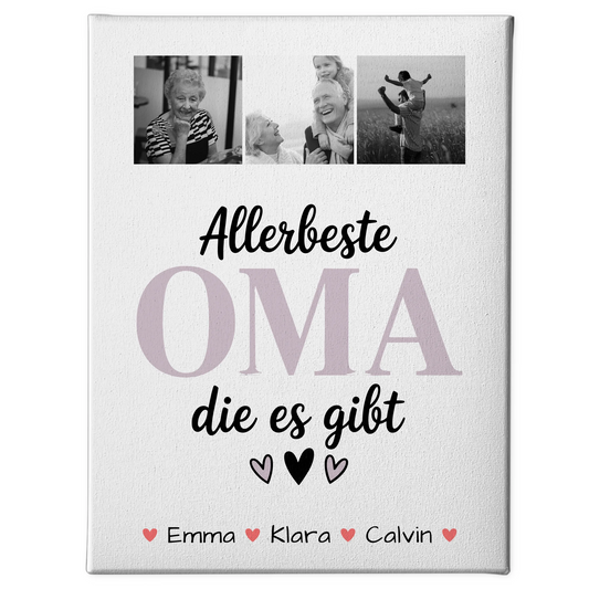 Personalisiertes Wandbild Oma Geschenk Fotocollage Oma Allerbeste Oma Die Es Gibt 1