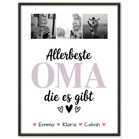 Personalisiertes Oma Plakat Poster Geschenk Fotocollage Oma Allerbeste Oma Die Es Gibt