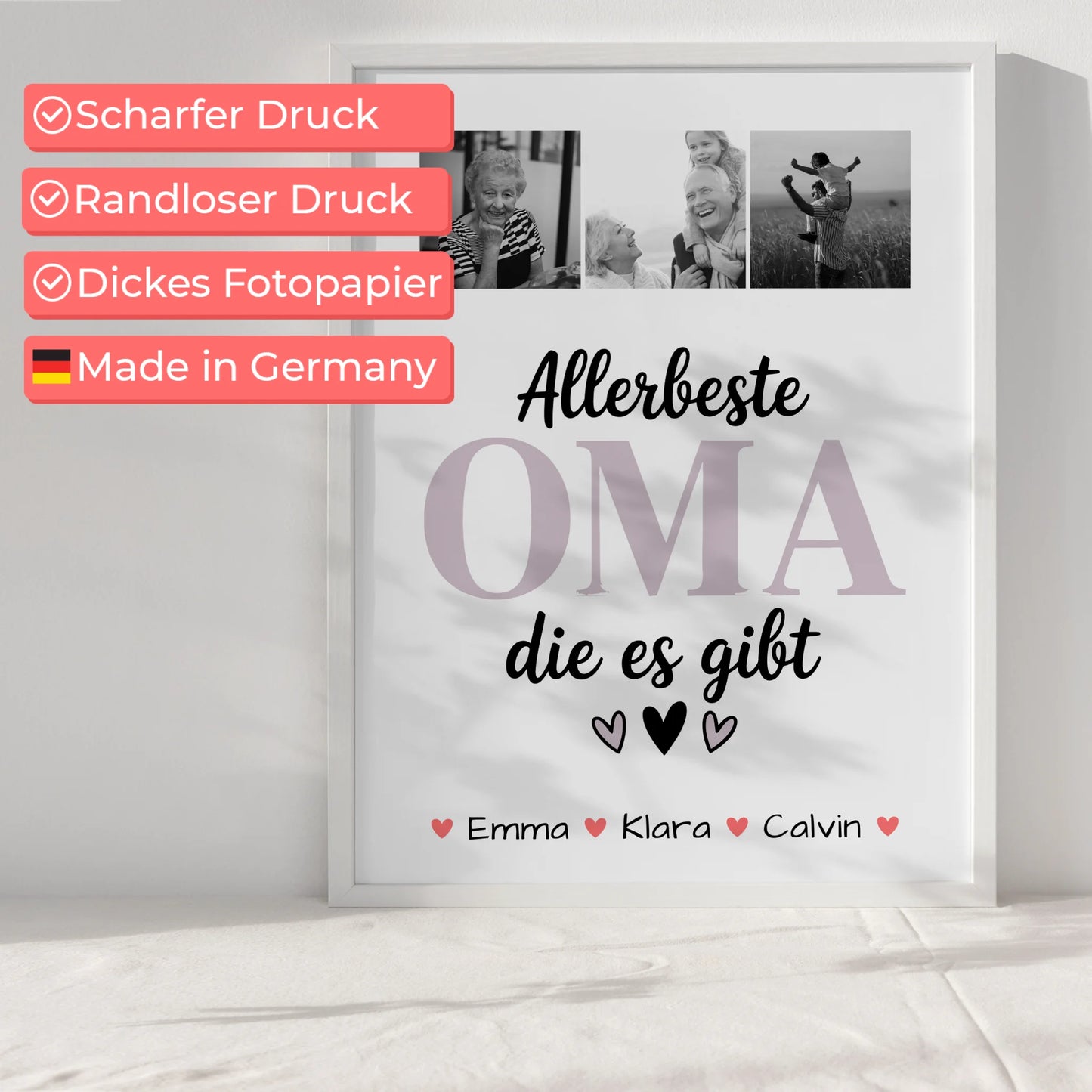 Personalisiertes Oma Plakat Poster Geschenk Fotocollage Oma Allerbeste Oma Die Es Gibt