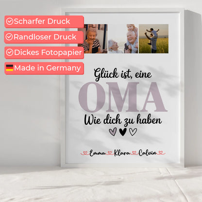 Personalisiertes Poster Oma Fotocollage Oma Glück Ist eine Oma Wie Dich Zu Haben Geschenk für Oma