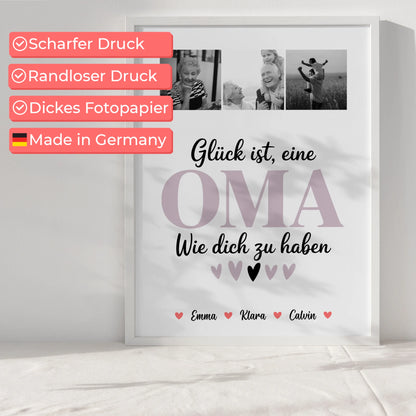 Personalisierte Oma Plakat Fotocollage für Oma Glück Ist eine Oma Wie Dich Zu Haben Geschenk